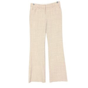 Express Editor Dress Pants Womens 0 Tan Flare Leg Mid Rise Crosshatch Career